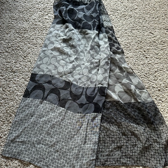 Coach Accessories - Coach Gray Patterned Women's Scarf